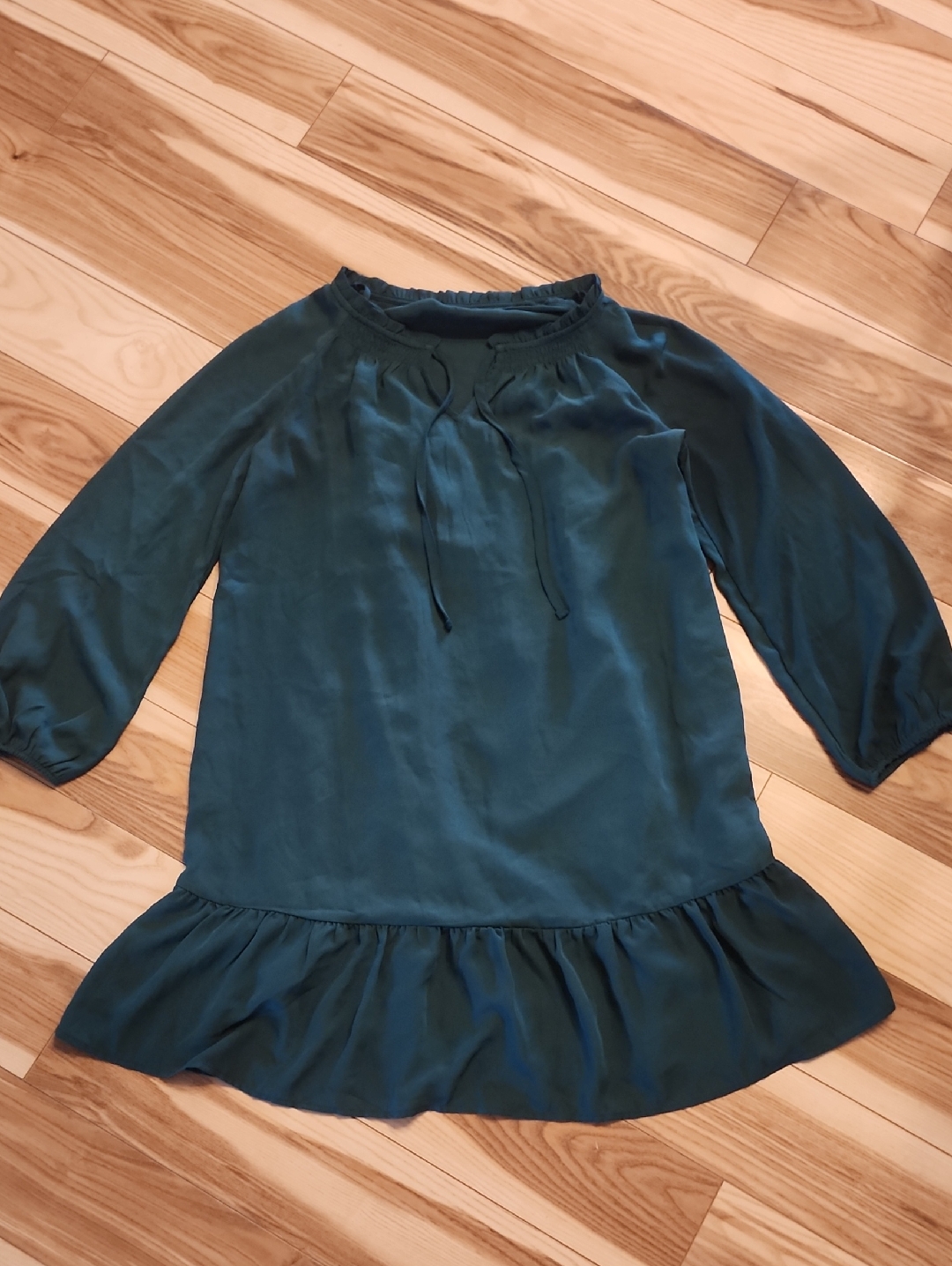 Old Navy Emerald Ruffle-Hem Tie-Neck Dress